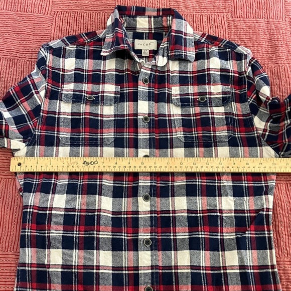 Jachs Mens size small flannel plaid checkered shirt 100% cotton - Picture 9 of 16